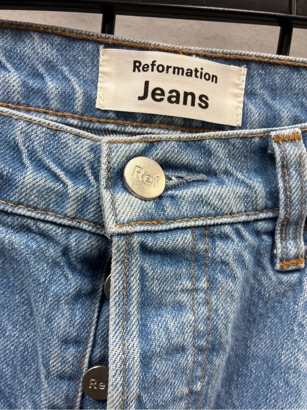 Reformation Cynthia Shadow High Rise Denim Patchwork Jeans in Niagara👖sz 29